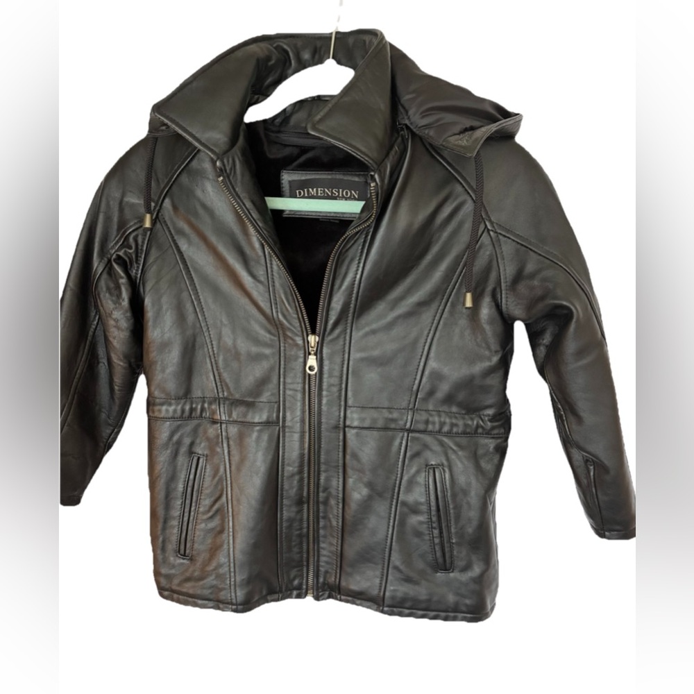 Dimension Kids Black leather Jacket med